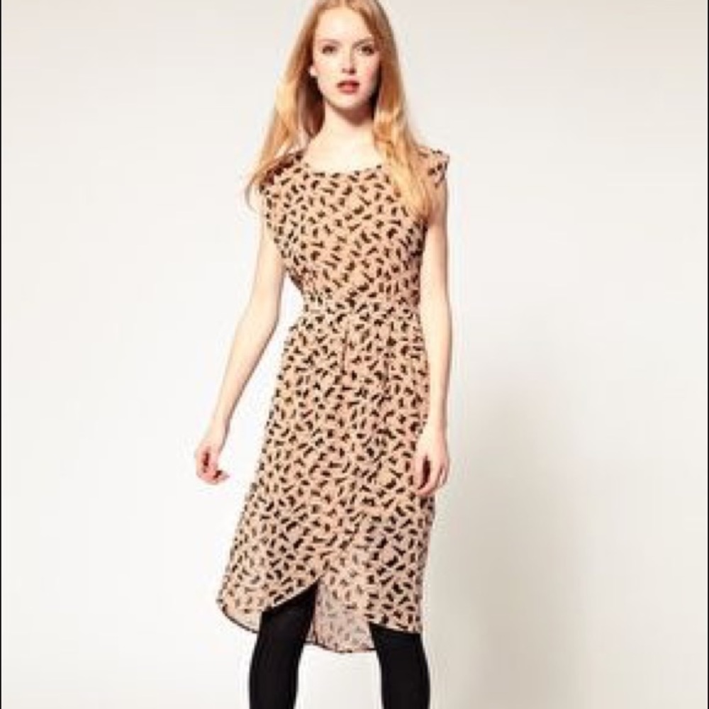 Dahlia Cat Print Cut Out Party Dress NWOT